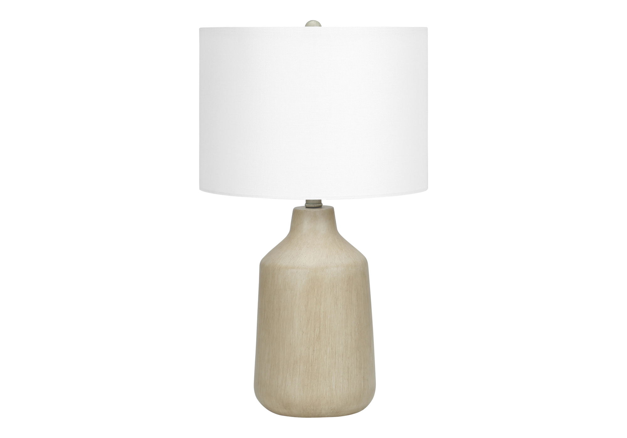 LIGHTING - 24"H TABLE LAMP BEIGE CONCRETE / IVORY SHADE